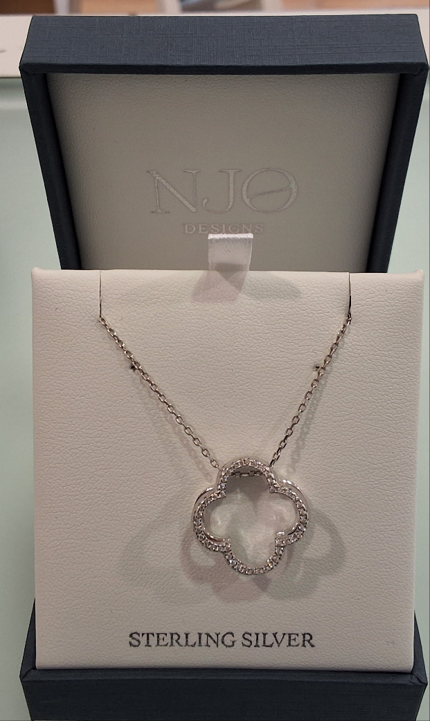 NJO CZ Open Clover Floating Pendant
