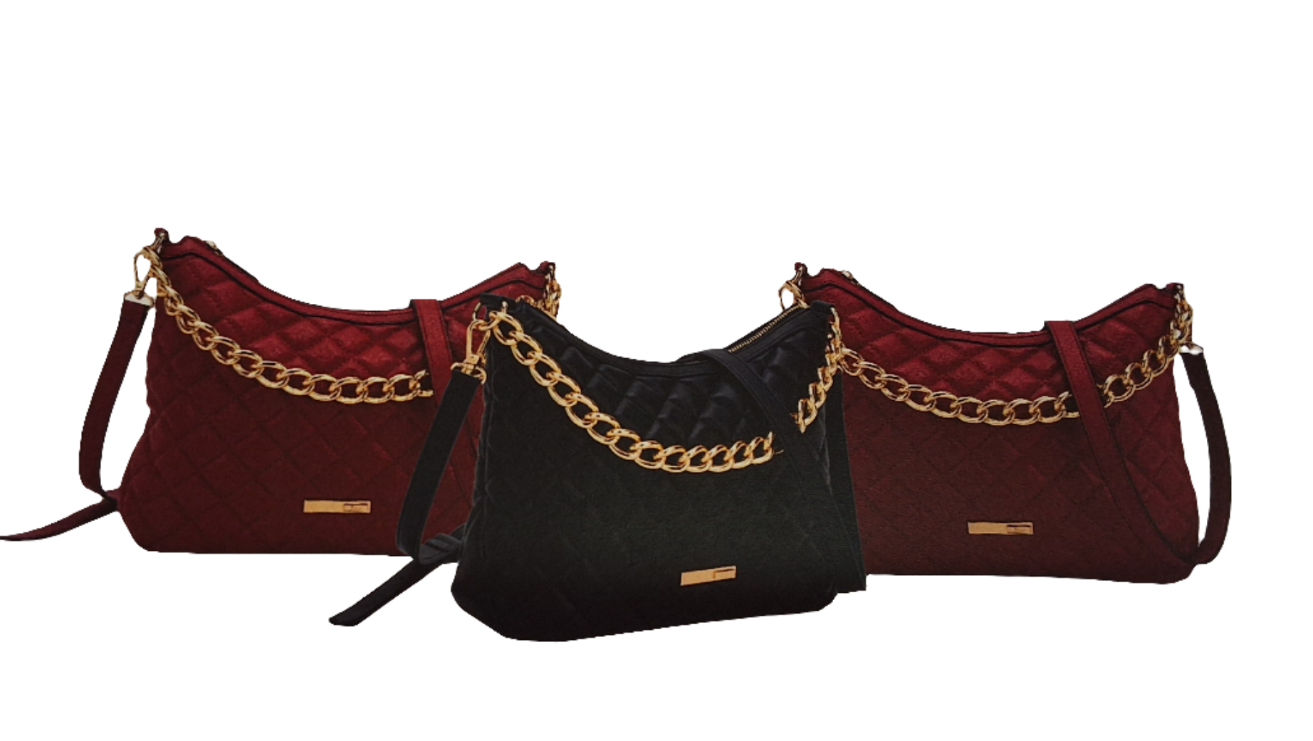Innsbruck Quilted Hobo Bag Red, Black