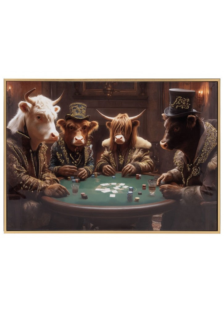 Bulls Poker Night 50×70cm Framed Picture