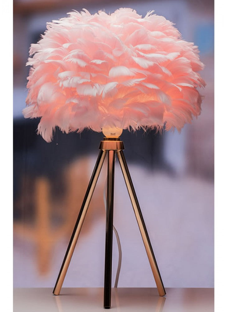 Feather Shade Tripod Lamp