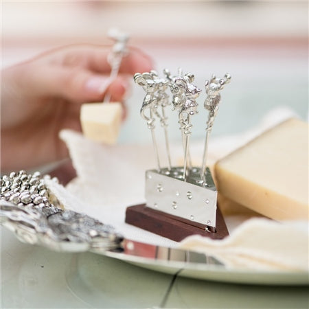 Mice Cheese Picks on Stand