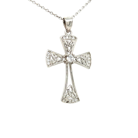 Cailin silver cross trinity with clear stone