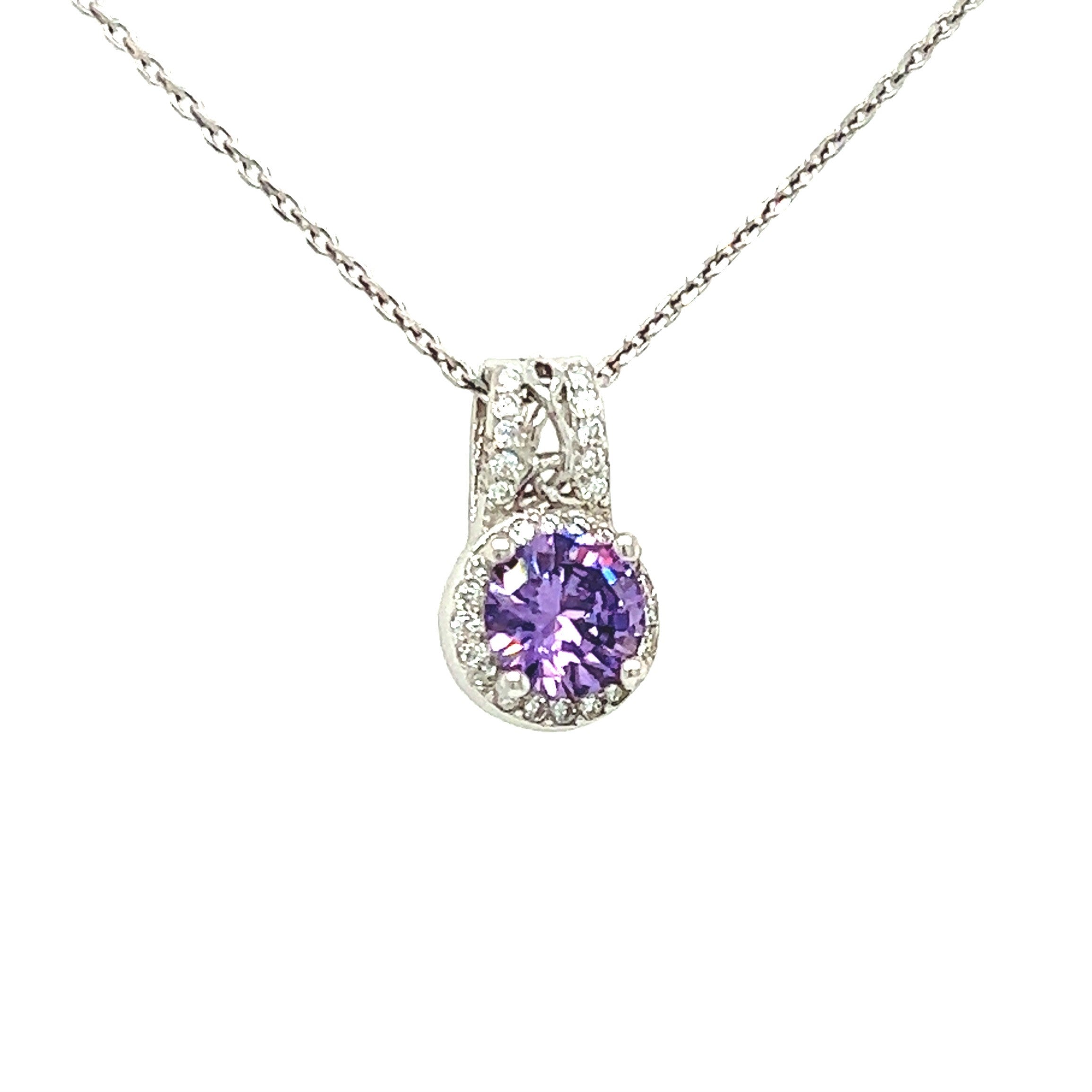 Cailin Sterling Silver  Pendant With Amethyst Stone