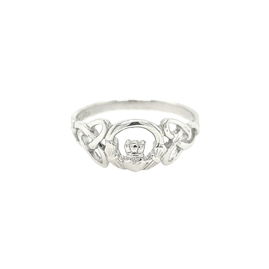 Cailin silver ring claddagh and trinity