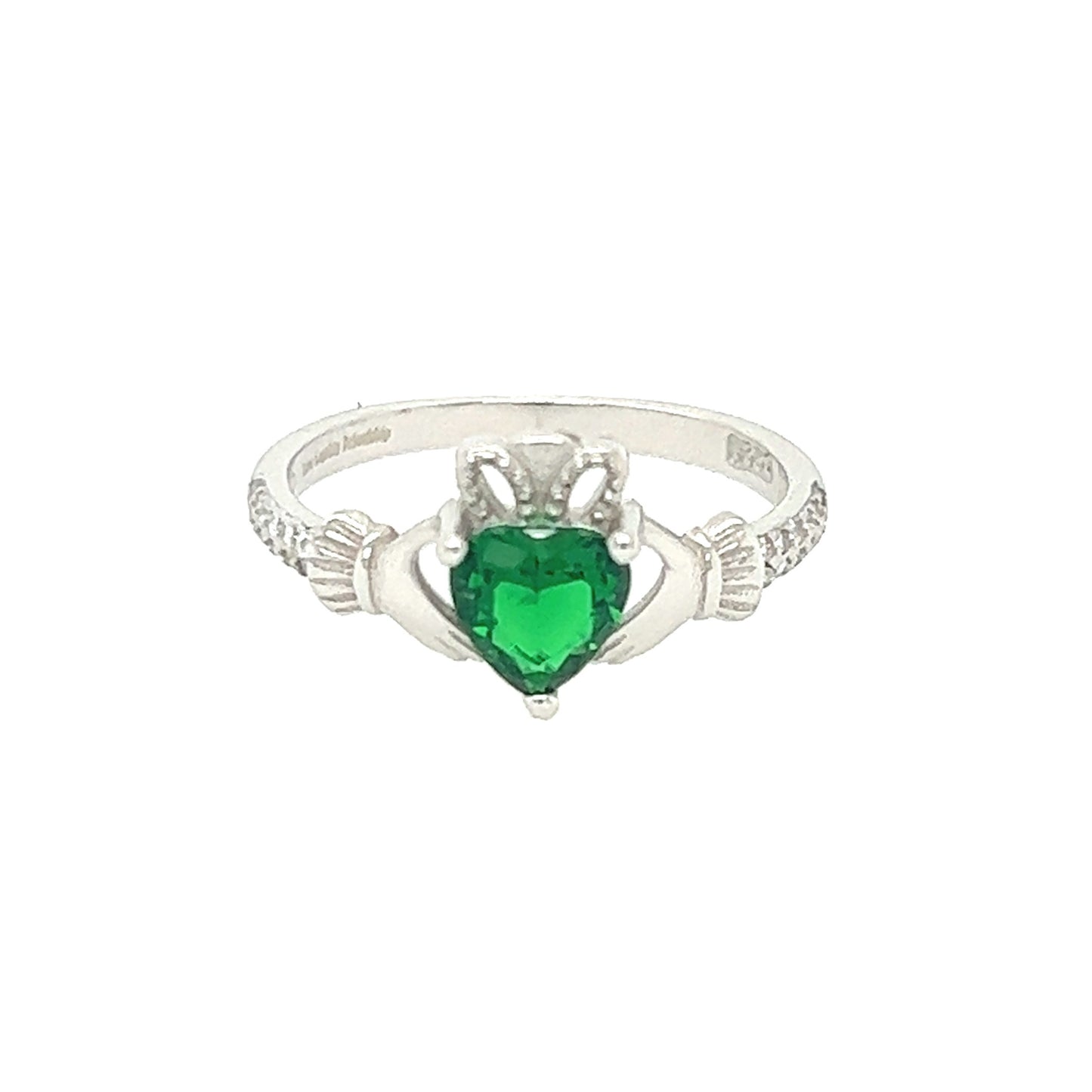 CLADAGH RING WITH GREEN STONE