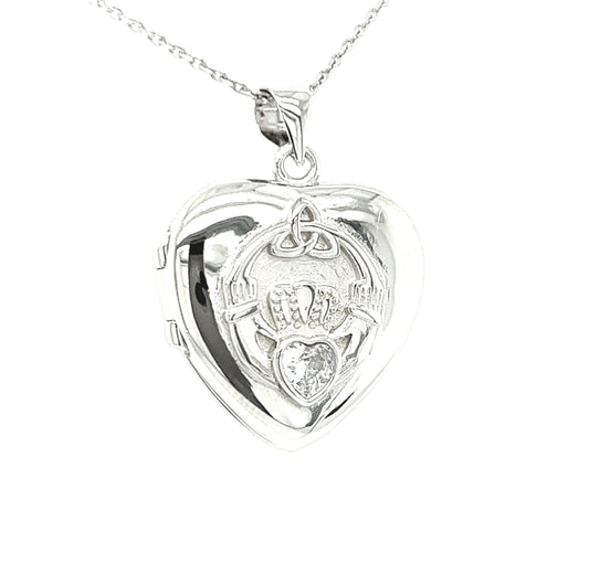 Cailin claddagh locket clear stone