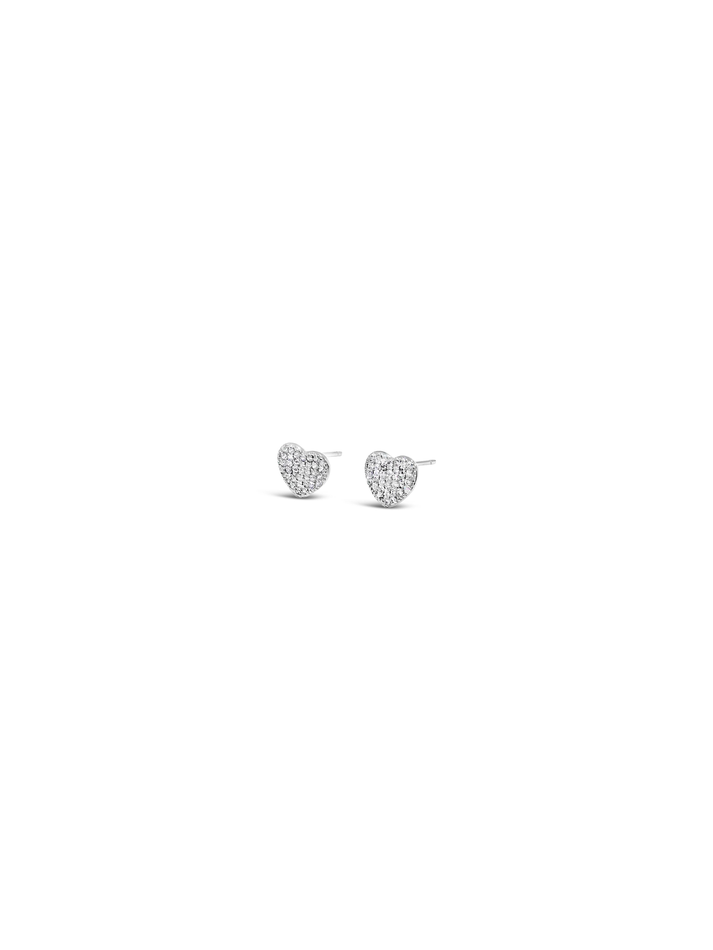 Heart pave earrings
