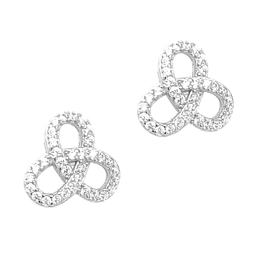 CAILIN TRINITY CLEAR STONE EARRINGS