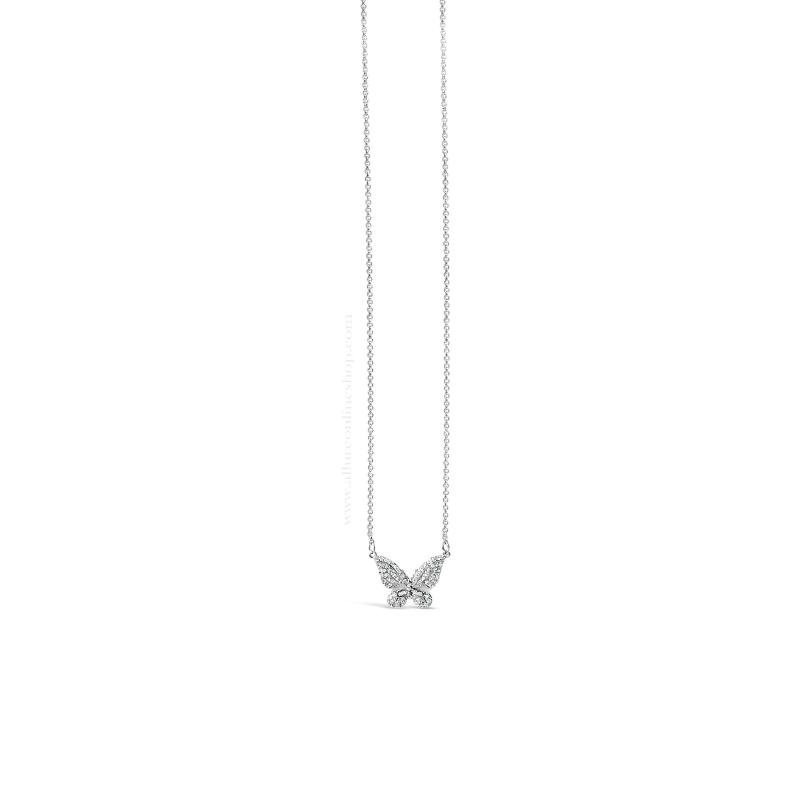 Butterfly  silver necklace