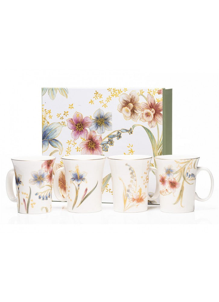 The Grange Collection Floral Mug Set of 4