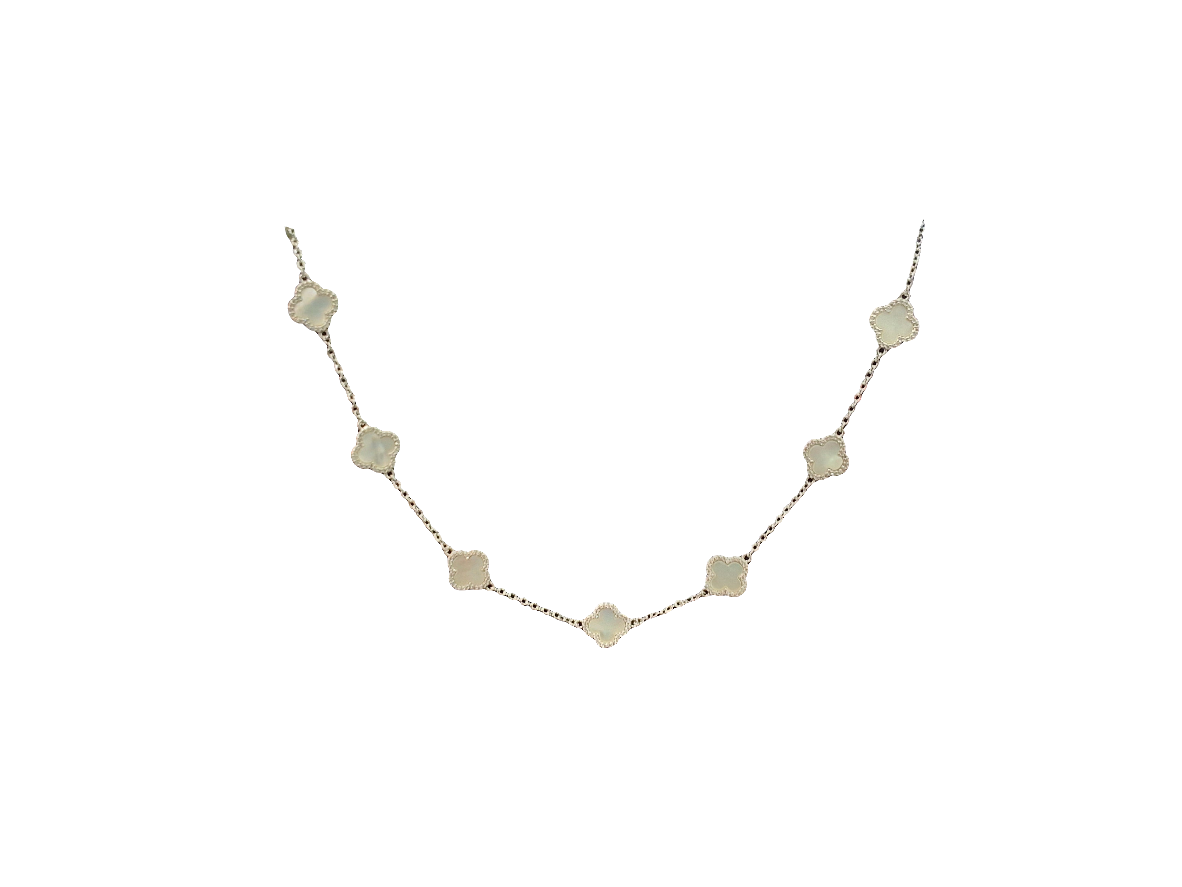 Absolute Silverplated Clover Necklace with Mother of Pearl