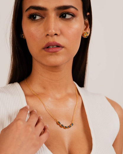 Cherry Crackle Gold Plated Necklace