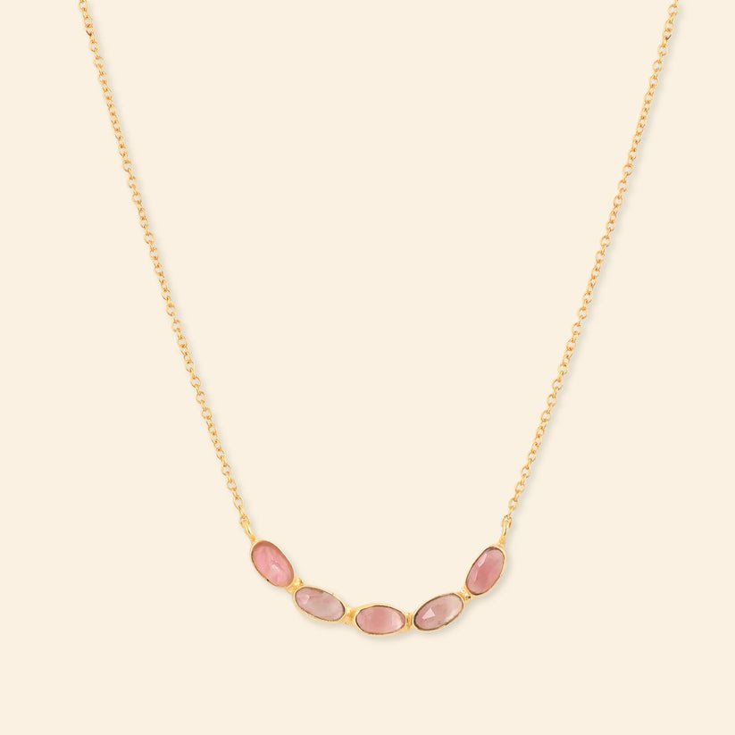 Cherry Crackle Gold Plated Necklace