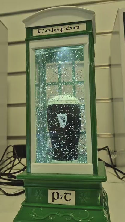 Green Telephone Box with Pint Guinness