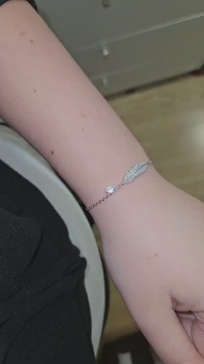 925 Sterling Silver Feather Bracelet