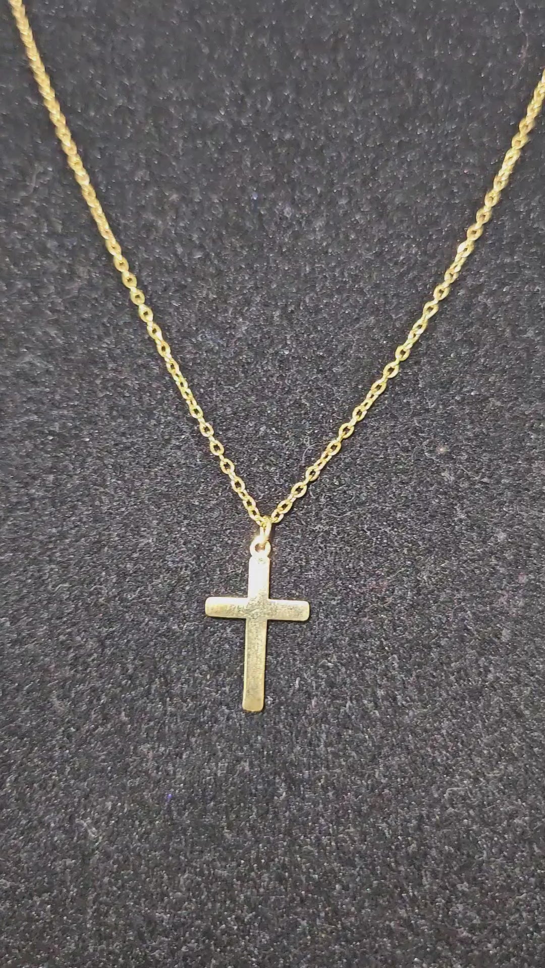 Crosses Necklace, 18K Gold Plated Steel Waterproof Tarnish-Free