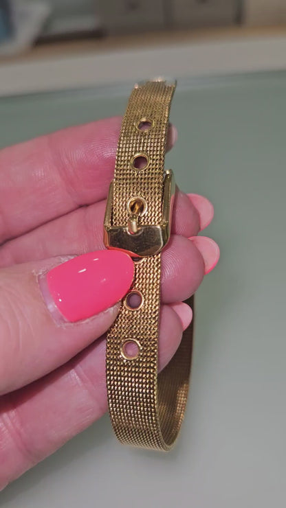Bracelet, 18K Gold Plated Steel