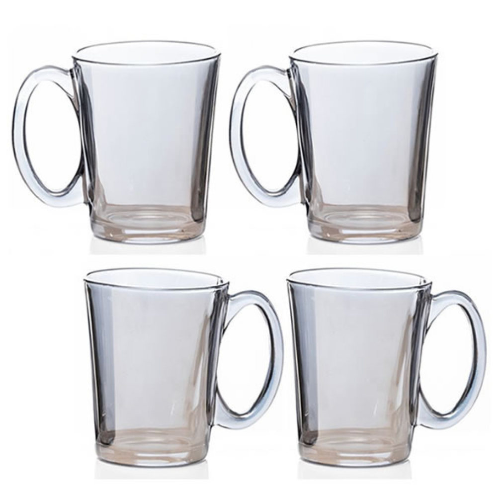Newgrange Grey Lustre Mugs Set 4