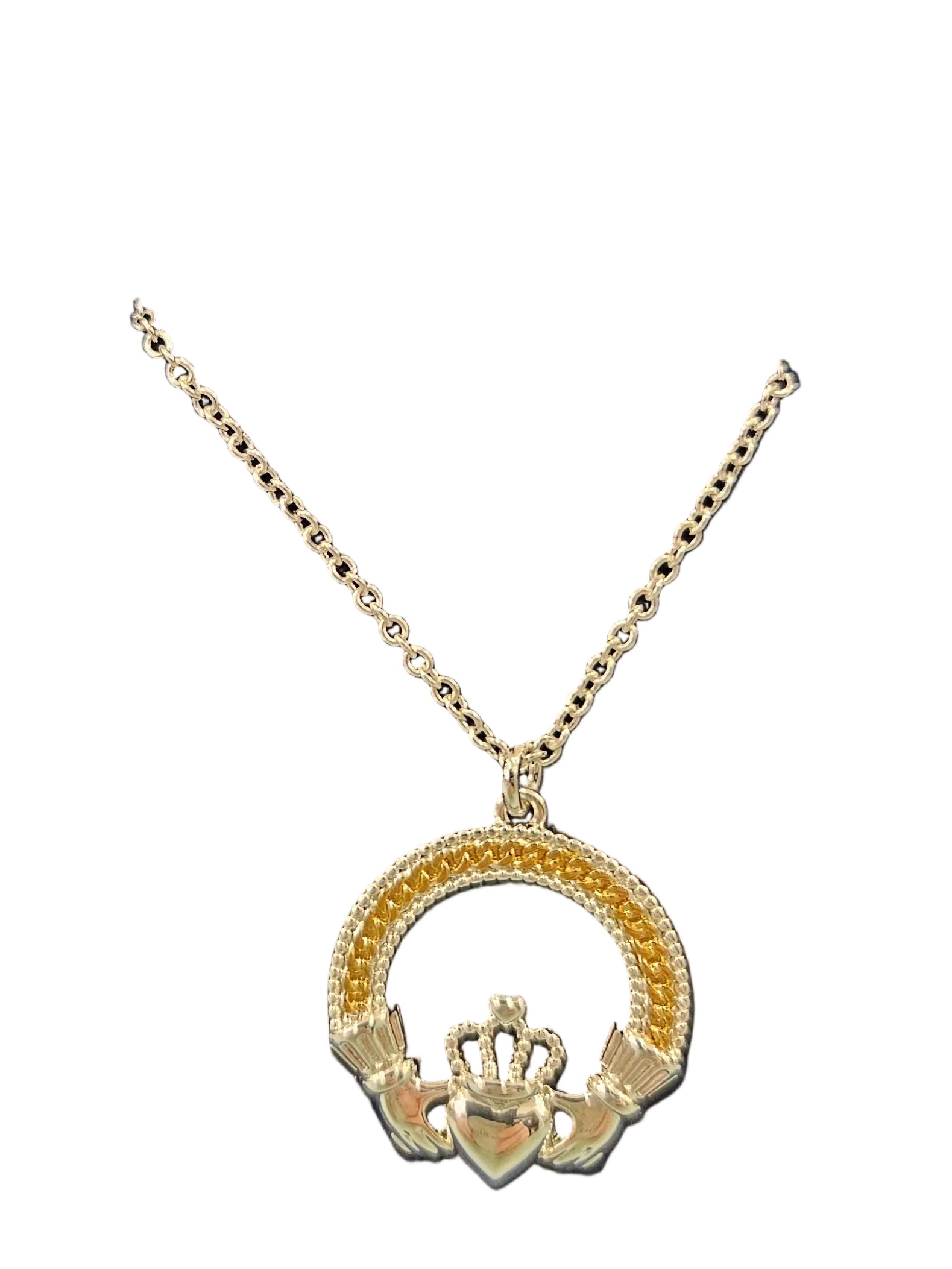 Gold & Silverplated  Claddagh Pendant