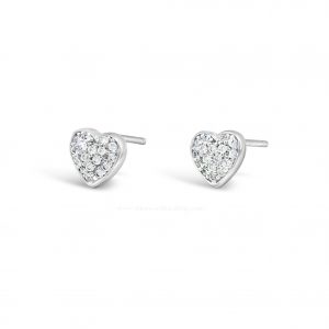 Absolute Sterling Silver Heart Dimante Earring