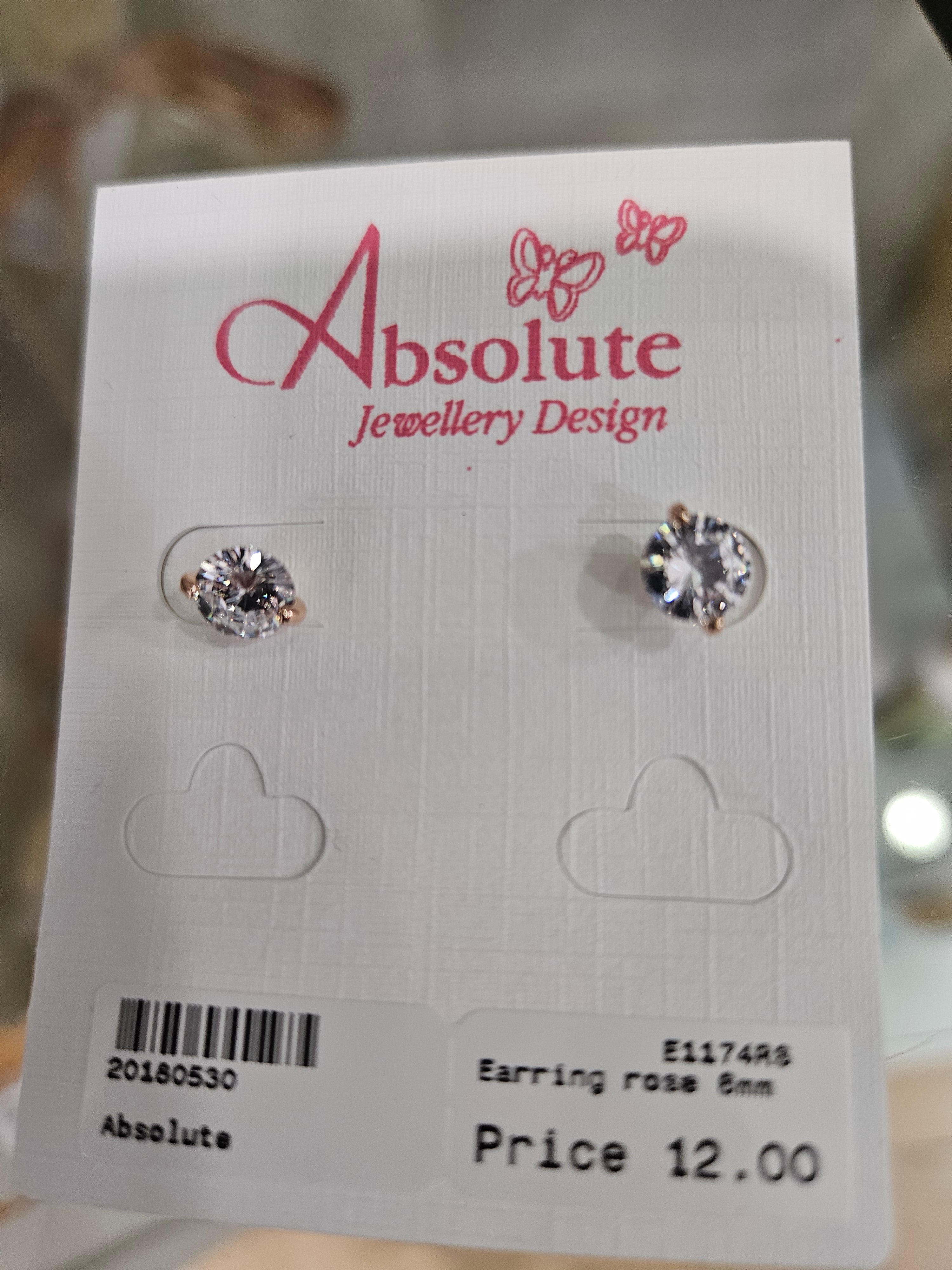 Absolute Rose Gold Clear Stone Stud Earring