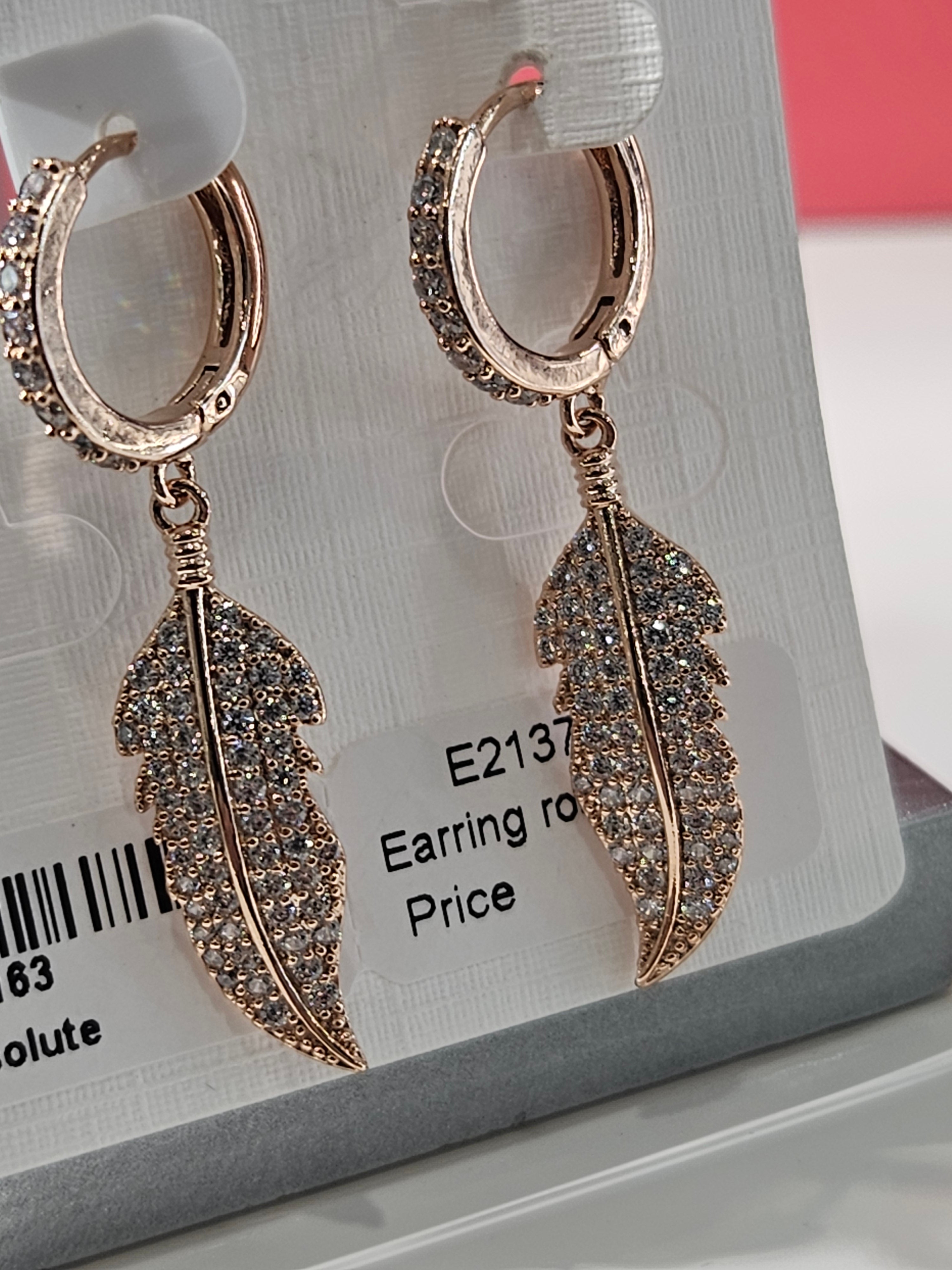 Absolure Rosegold Plated Leaf  Earrings