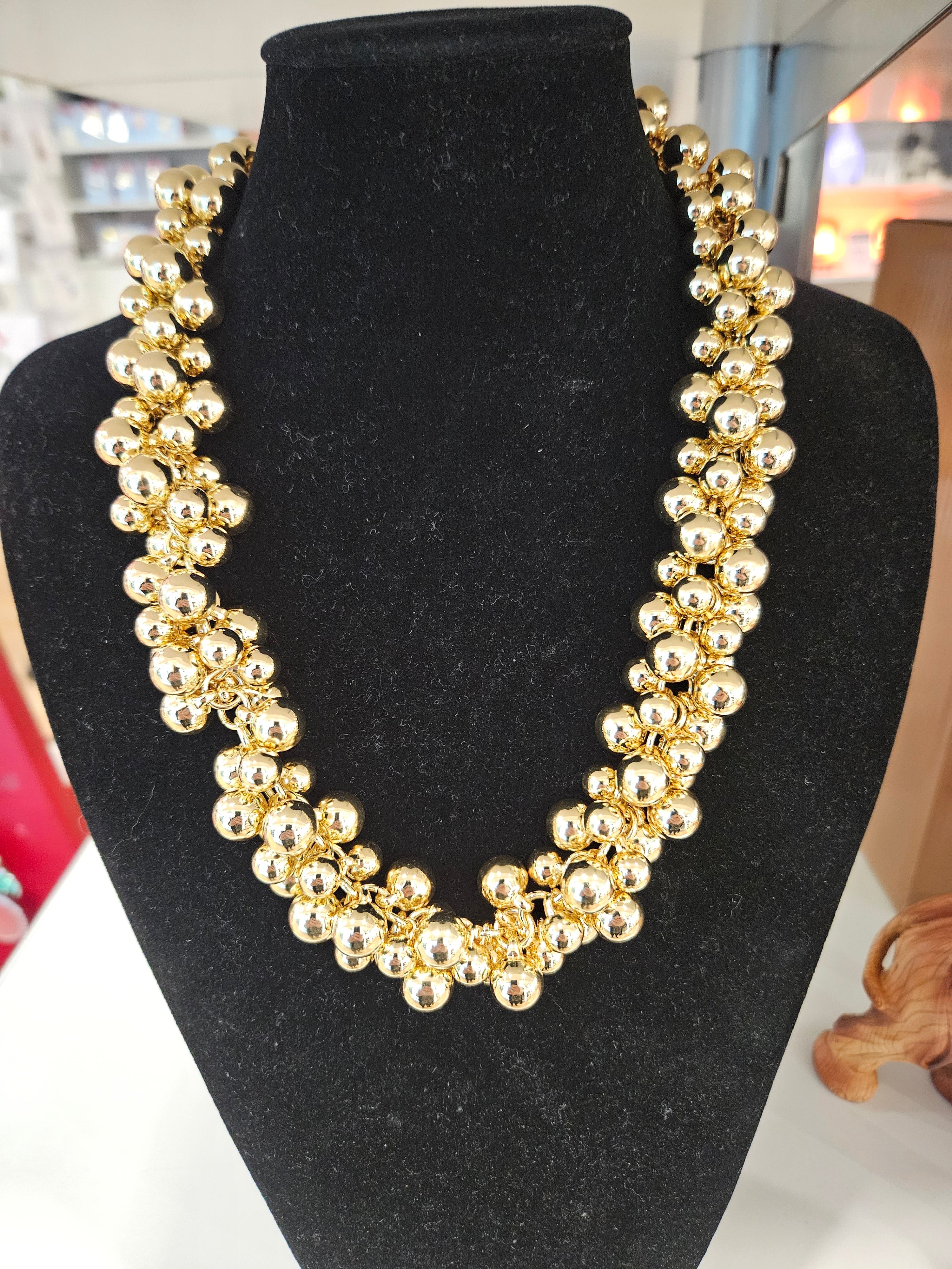 Multi Ball Gold Necklace
