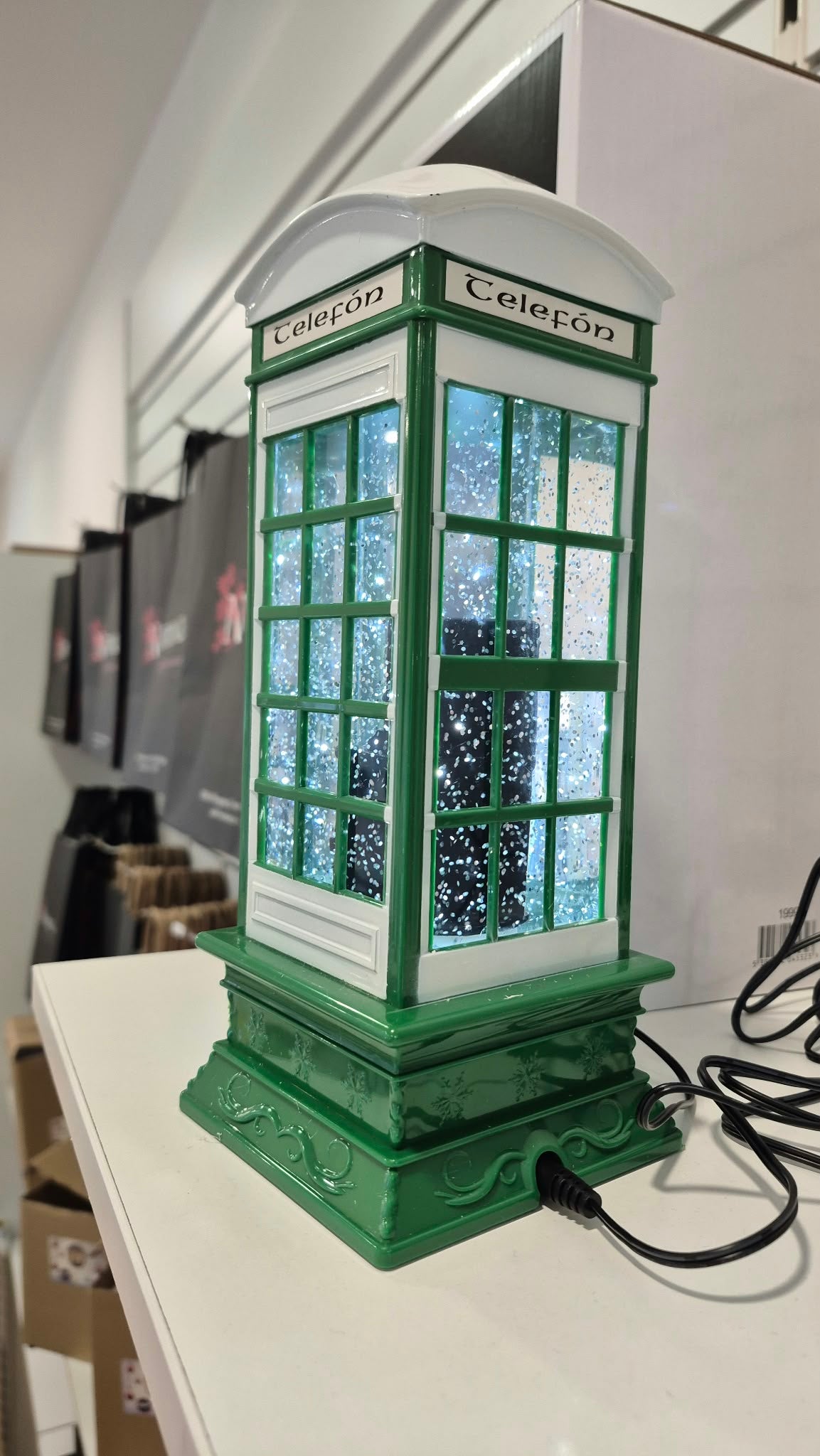 Green Telephone Box with Telephone