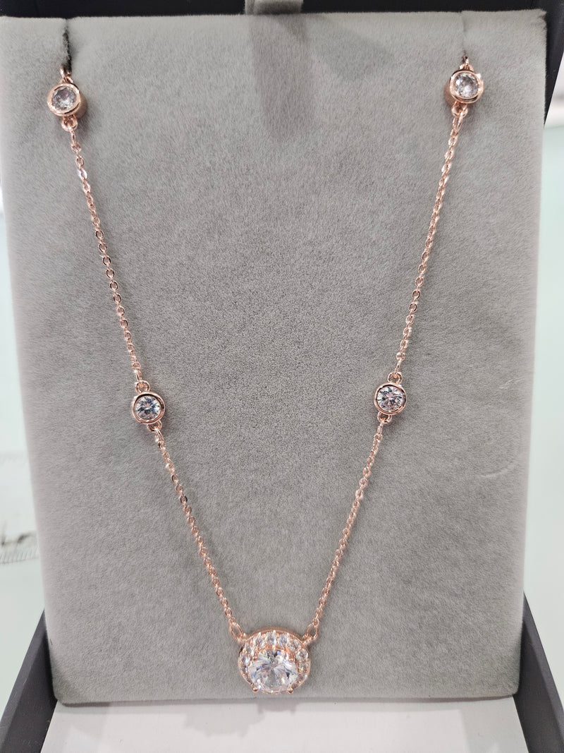 Rosegold Circular Round Cut Diamond Pendant