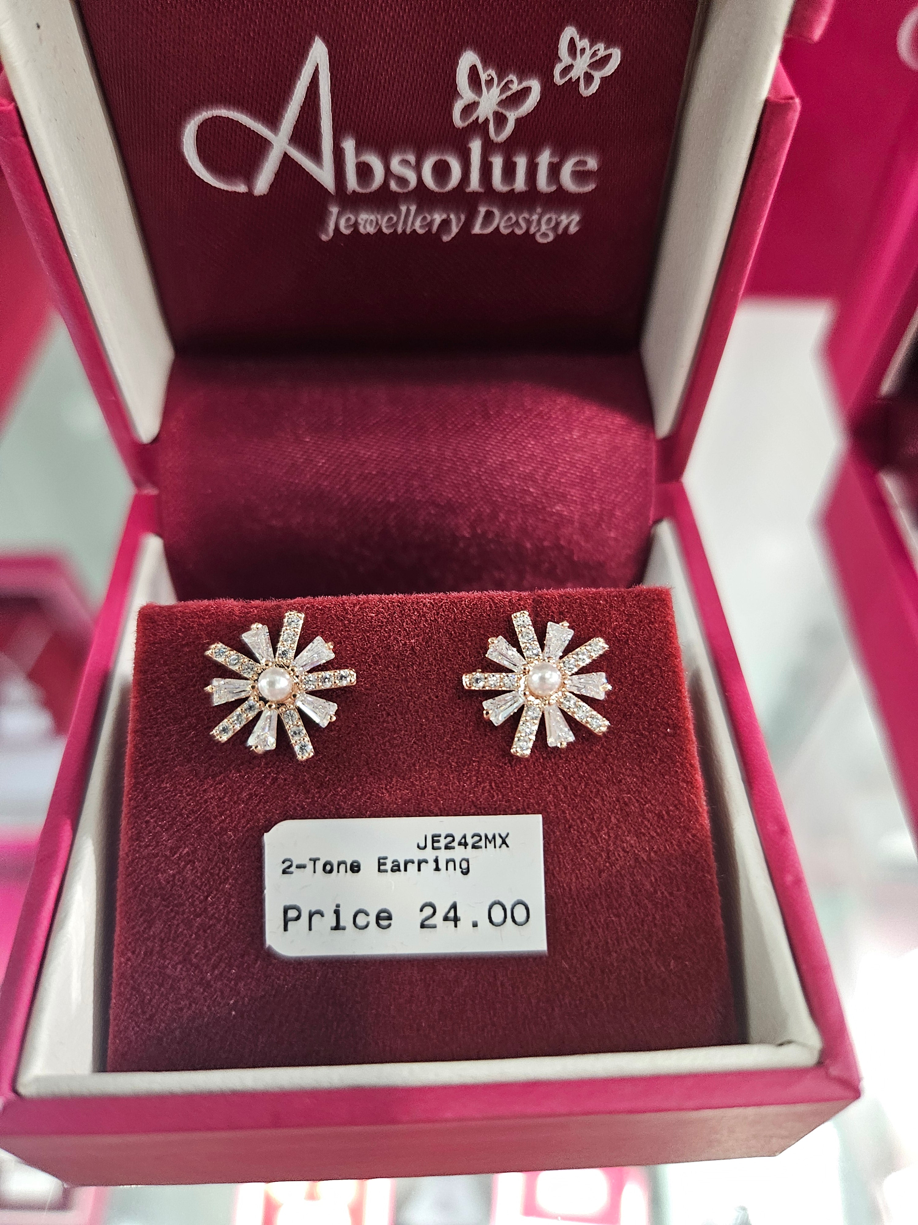 Absolute Two Tone Flower  Earrings