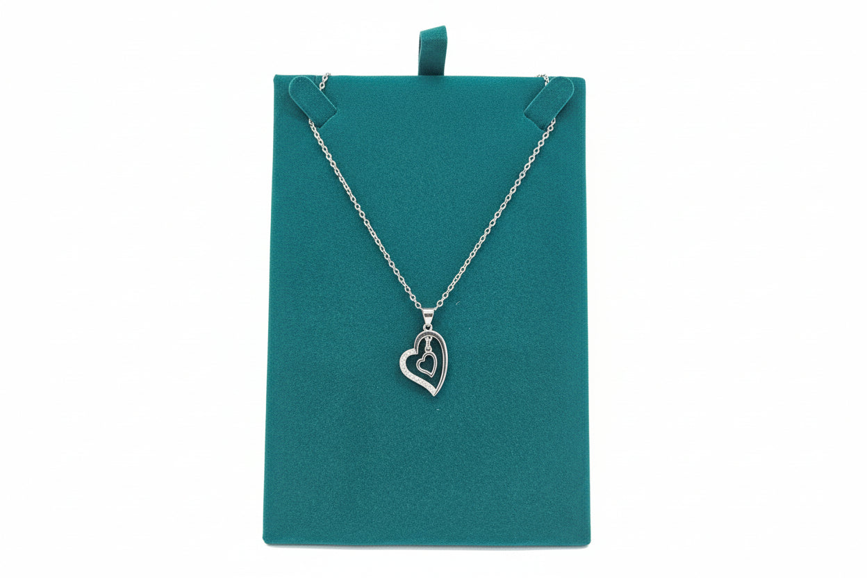Silver Double Heart Necklace