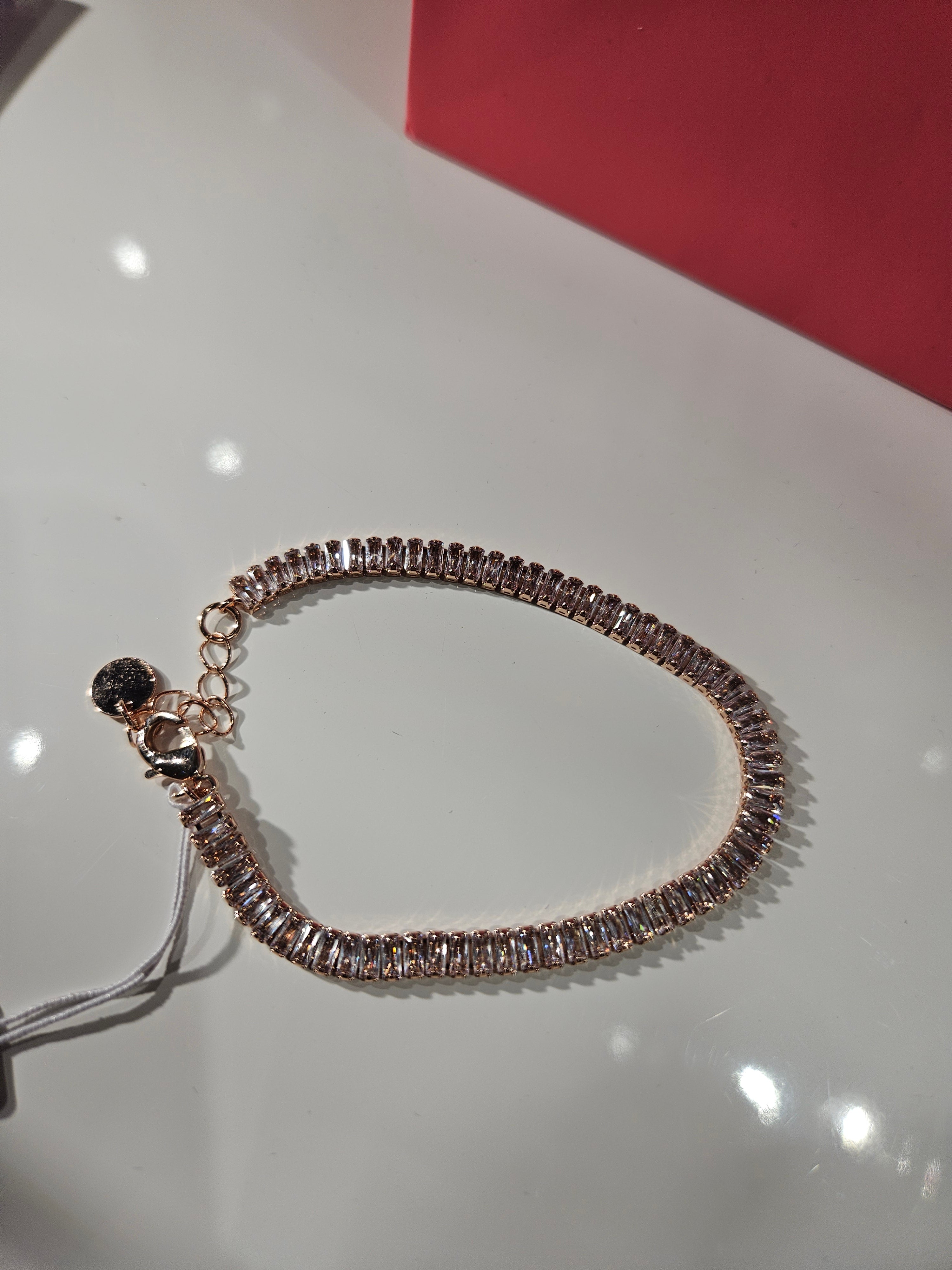 Absolute Rosegold Plated Clear   Stone Bracelet
