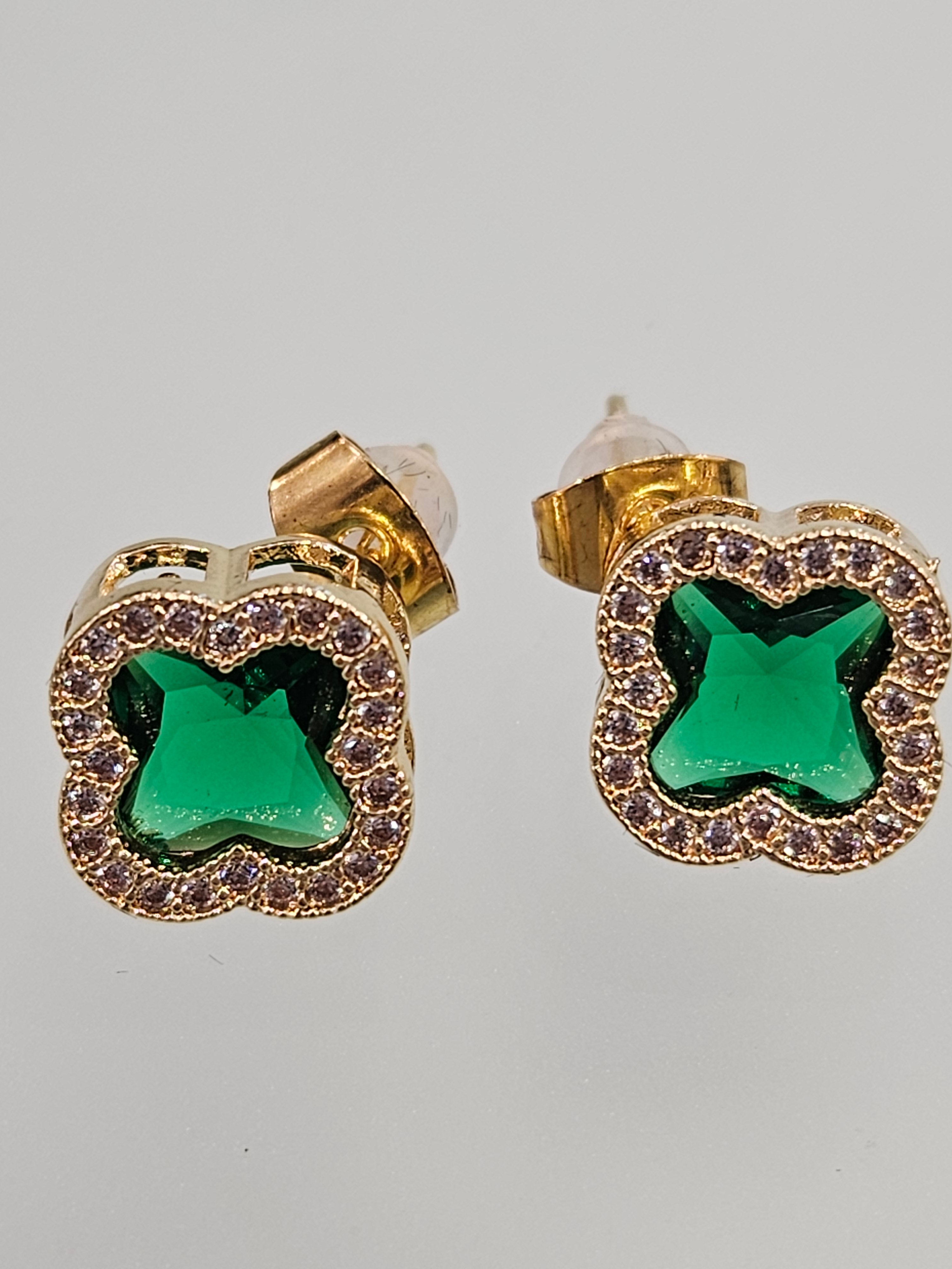 Green Clover Earrings