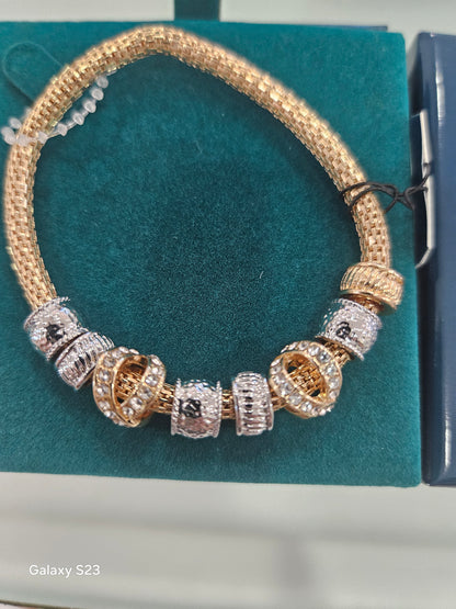 Gold & Silverplated  stretch bracelet