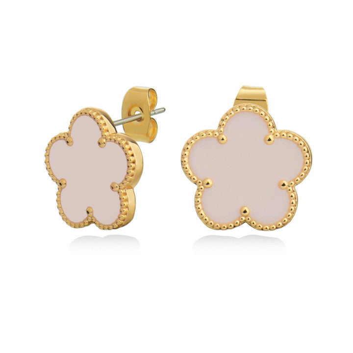 Tipperary Fleur Collection Mop Earrings Yellow Gold