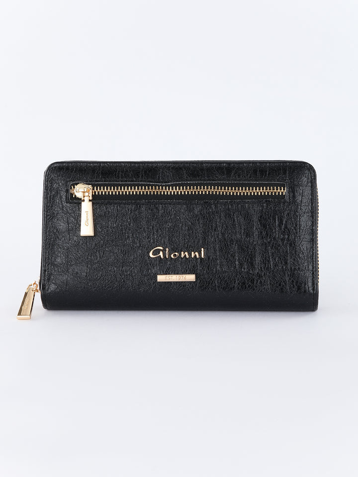 Gionni Lagoon Zip Around Purse Black, Pale Blue