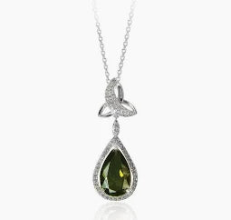 Tipperary Maureen O Hara Trinity Pendant Green Stone Silver