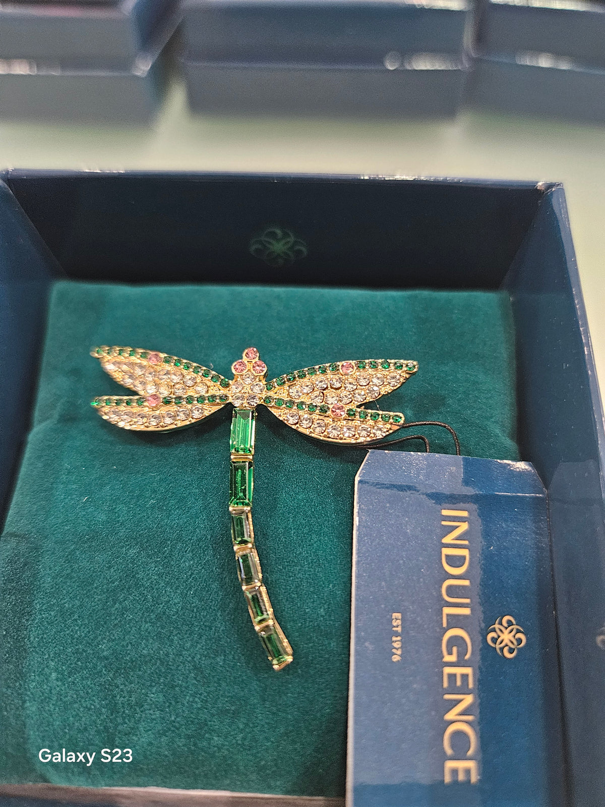 Dragonfly  with emerald  stones