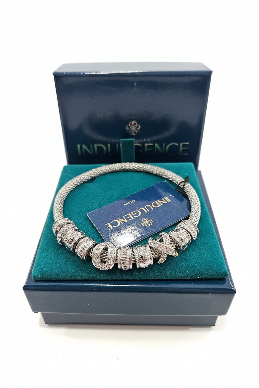 Silver charm stretch  bracelet
