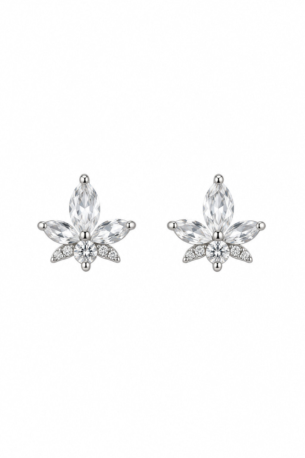 Sterling Silver CZ Butterfly  Stud Earrings