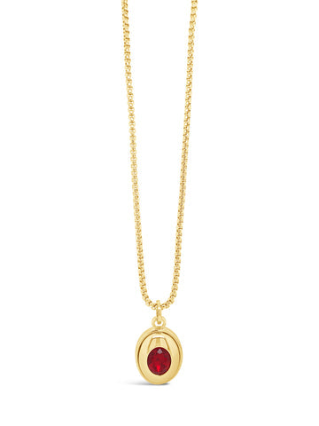 Long Ruby Gold Pendant