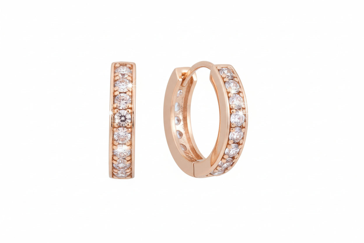 Tipperary Crystal Halo Eclipse Mini Pink Hoop Earrings