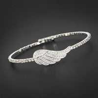 Guardian Angel Silver Plated Pretty Wing Bangle