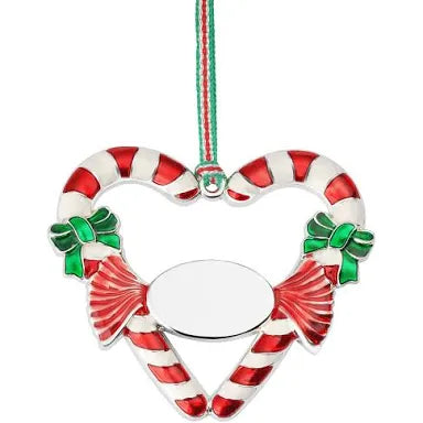 Newbridge 2 Candy Cane Heart Tree Decoration