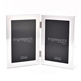 Impressions Photo Frame Matt/Shiny Silver Double 4×6