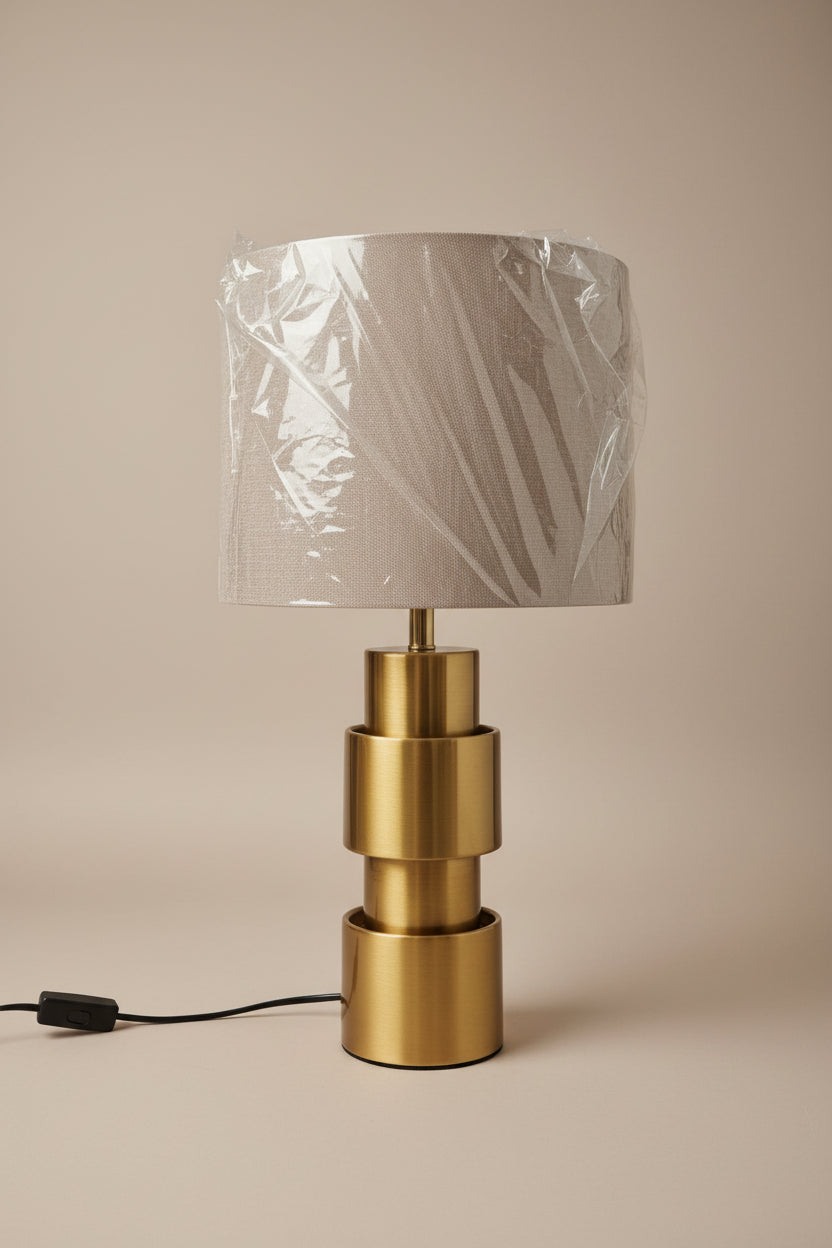 Brushed Metal Lamp & Shade