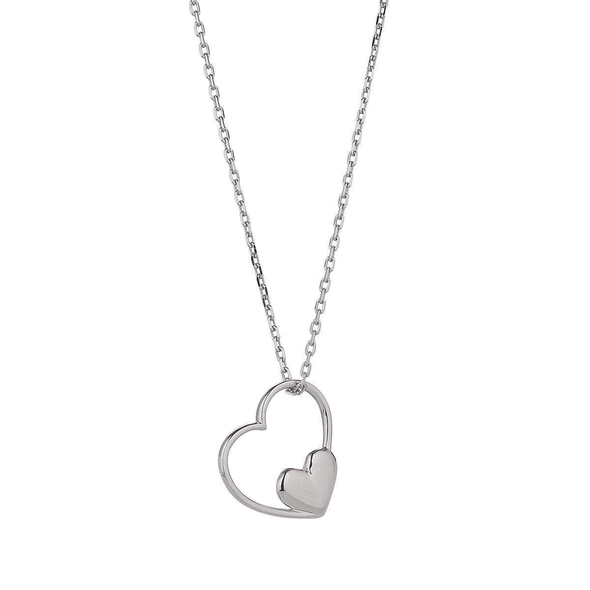 NJO Sterling Silver Heart on an Open Heart