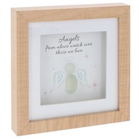 Pebble Glass Square Plaque Angels