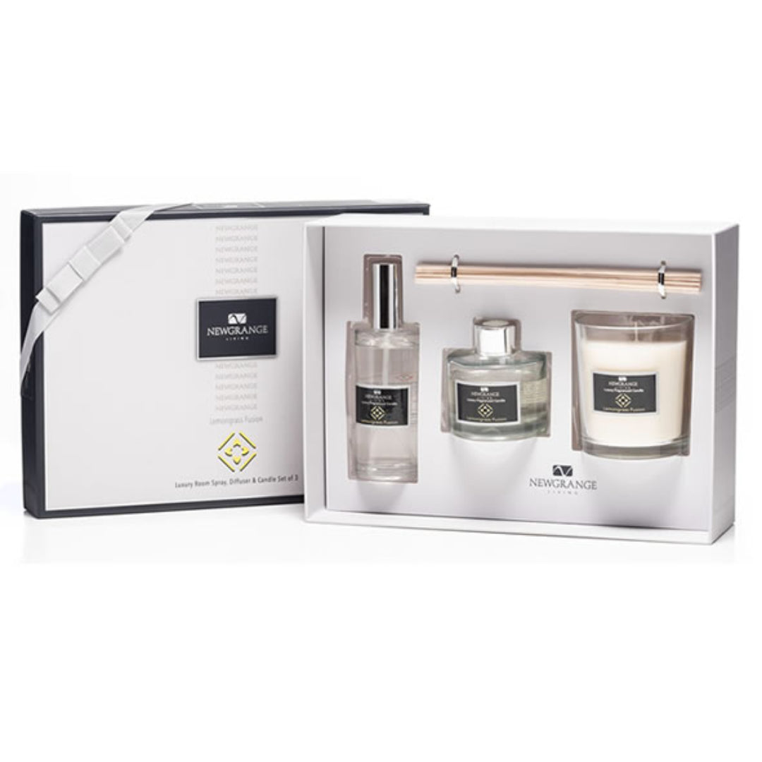 Newgrange Lemongrass Candle, Diffuser & Room Spray Set