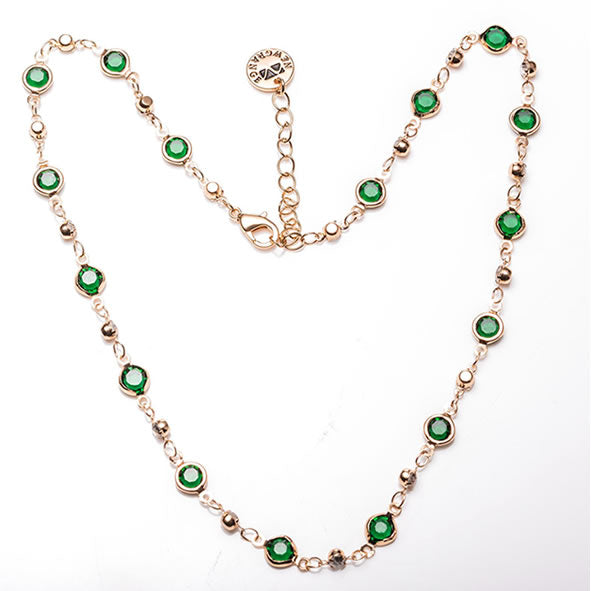 Gold Emerald  Diamond Pendant